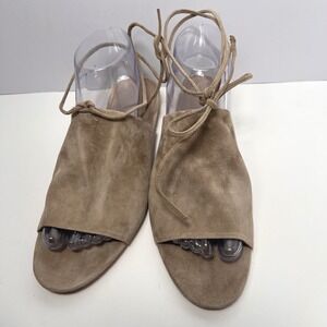 Vince Suede Ankle Wrap Heeled Sandals‎ Made in Italy US 8.5M EU 38.5